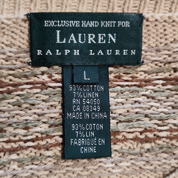 Vintage Lauren Ralph Lauren RARE Equestrian Hand-Knit Sweater Large - Picture 9 of 11